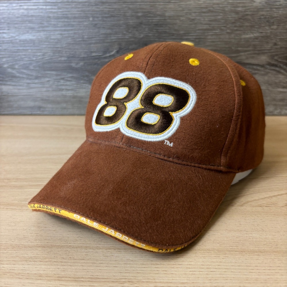 Nascar Hat Cap Strap Back Brown Dale Jarrett Racing Adjustable